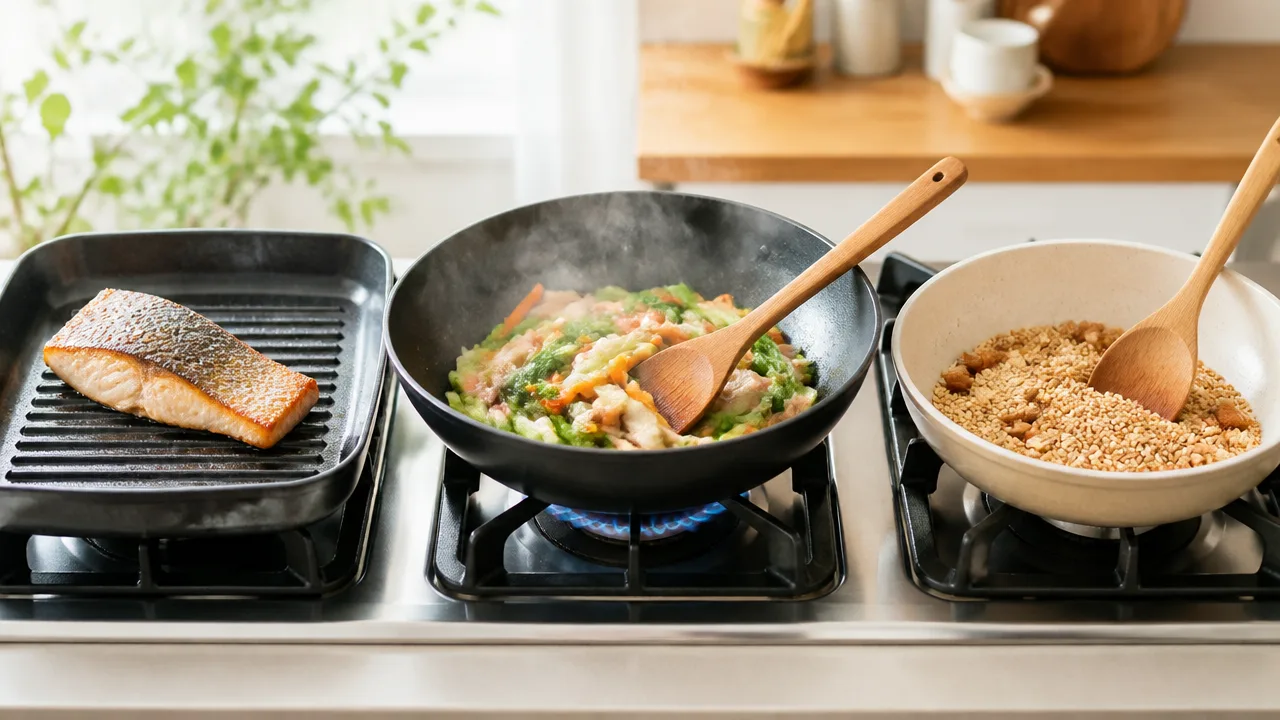焼く・炒める・煎るの違いは？似ている調理法をやさしく整理